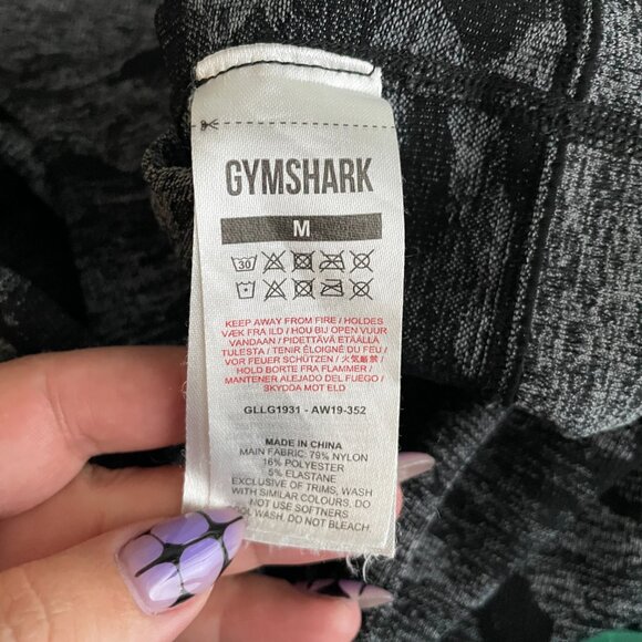 Gymshark Women M Gray Black Camo Adapt Seamless Leggings High Waisted Athleisure - Picture 9 of 9